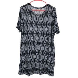 LOGO by Lori Goldstein Python, Barbed Wire, Tye Dye Print Mini Shift Dress SZ L